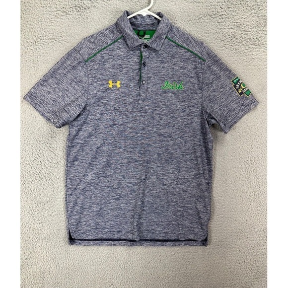 Under‎ Armour Heat Gear Polo Shirt Mens Medium Blue Irish Shamrock Series Golf - Picture 1 of 9